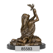 Load image into Gallery viewer, Bronze Native Indian Princess with Bird Statue