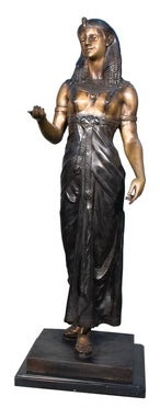 Bronze Egyptian Cleopatra Statue on Marble Base