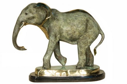 Bronze Tabletop Elephant Statue