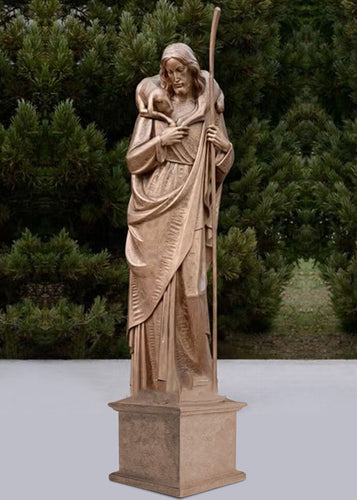 Life Size Jesus the Good Shepherd Bronze Statue