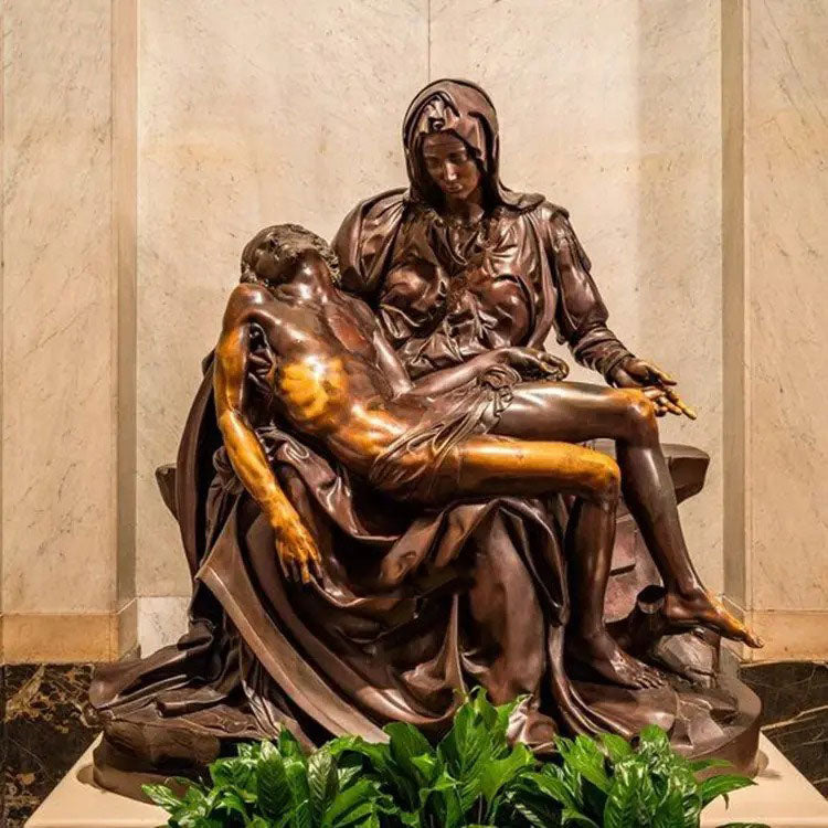 Life Size Pieta Bronze Statue by Michelangelo - 60”H