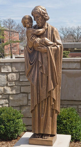 Life Size Saint Joseph With Baby Jesus Bronze Statue