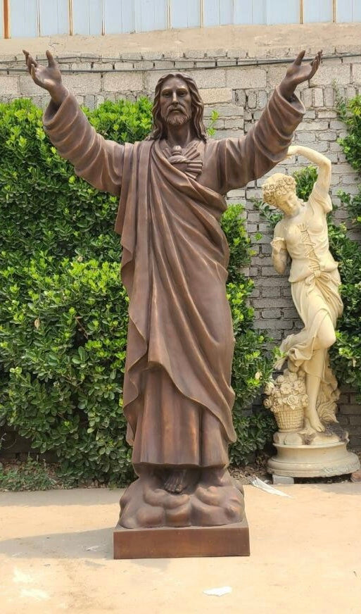 Life Size Sacred Heart of Jesus Bronze Statue - 72”H