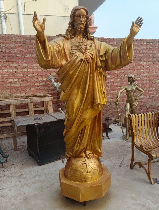 Life Size Sacred Heart of Jesus Bronze Statue