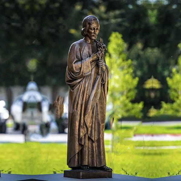 Life Size Saint Joseph With Lilies Bronze Statue