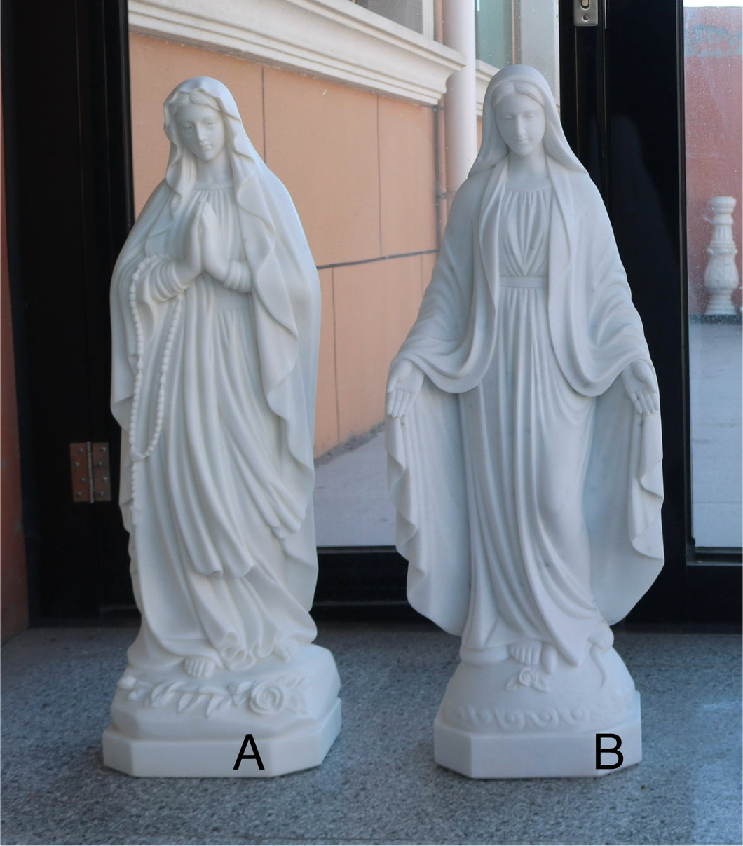 Blessed Virgin Mary Solid Marble Statue - 36”H