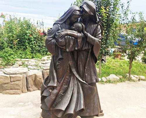 Life Size Holy Family Bronze Statue - 72”H