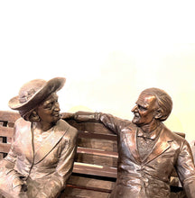 Load image into Gallery viewer, Bronze Grandfather and Grandmother on Bench Statue