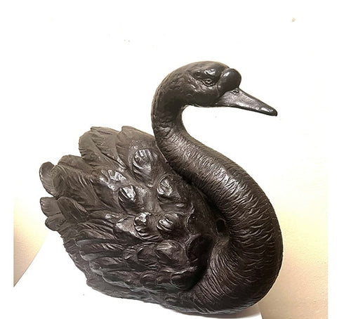 Tabletop Bronze Swan Statue