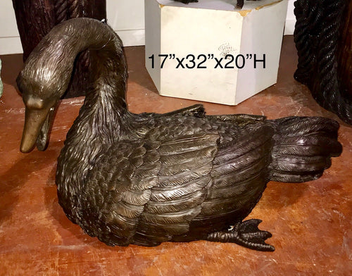 Large Swan Bronze Fountain Statue