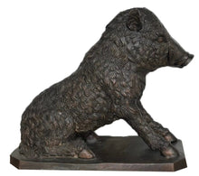 Load image into Gallery viewer, Sitting Wild Boar Bronze Statue