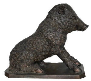 Sitting Wild Boar Bronze Statue