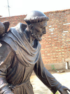 Saint Francis of Assisi Bronze Statue with Animals