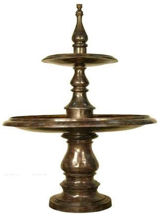 Contemporary 2-Tier Bronze Garden Fountain