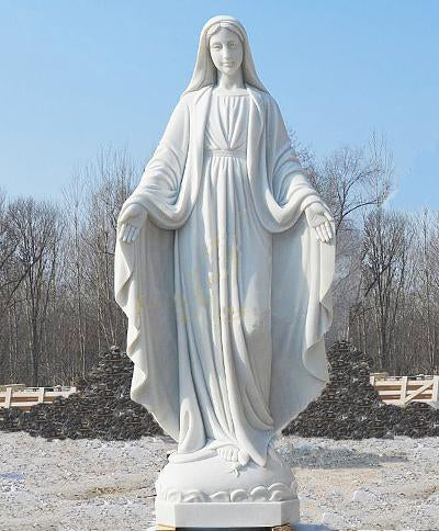 Our Lady of Grace White Marble Statue – timelessbronze.com