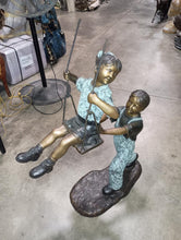 Load image into Gallery viewer, Boy Pushing Girl on Swing Bronze Sculpture