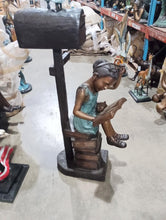 Load image into Gallery viewer, Lisa Reading Girl Bronze Mailbox Statue