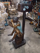 Load image into Gallery viewer, Lisa Reading Girl Bronze Mailbox Statue