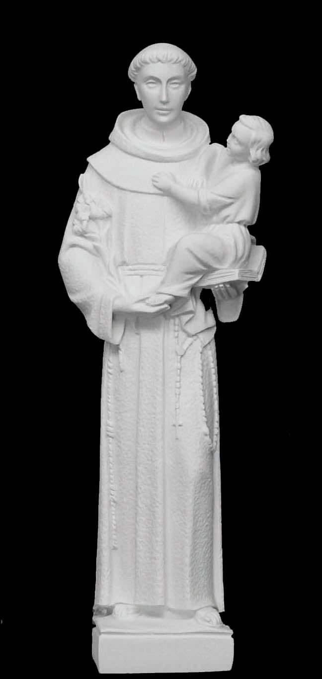 Saint Anthony of Padua with Baby Jesus Marble Statue - 9”H