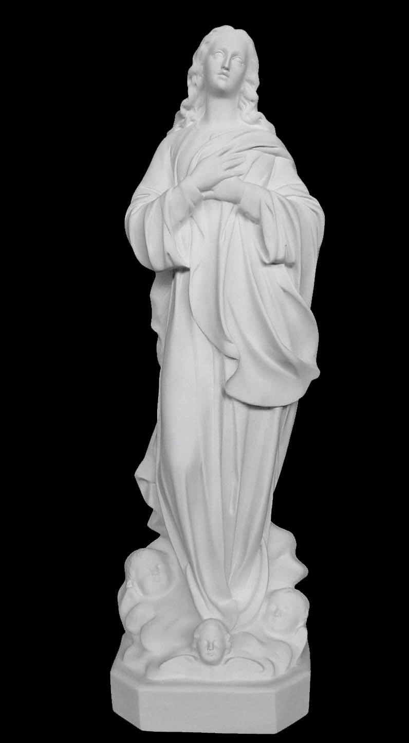 Virgin of Assumption Marble Statue - 39”H