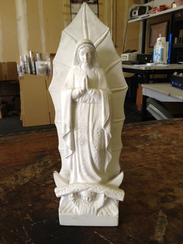 Our Lady of Guadalupe with Aura Italian Marble Statue - 18”H