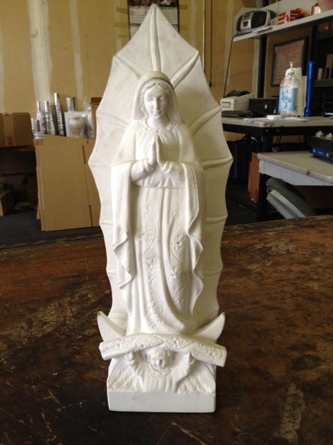 Our Lady of Guadalupe with Aura Italian Marble Statue - 18”H