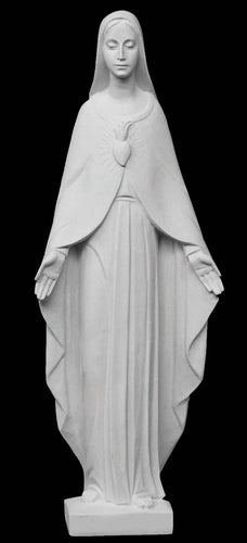 Immaculate Heart of Mary Italian Marble Statue - 14”H