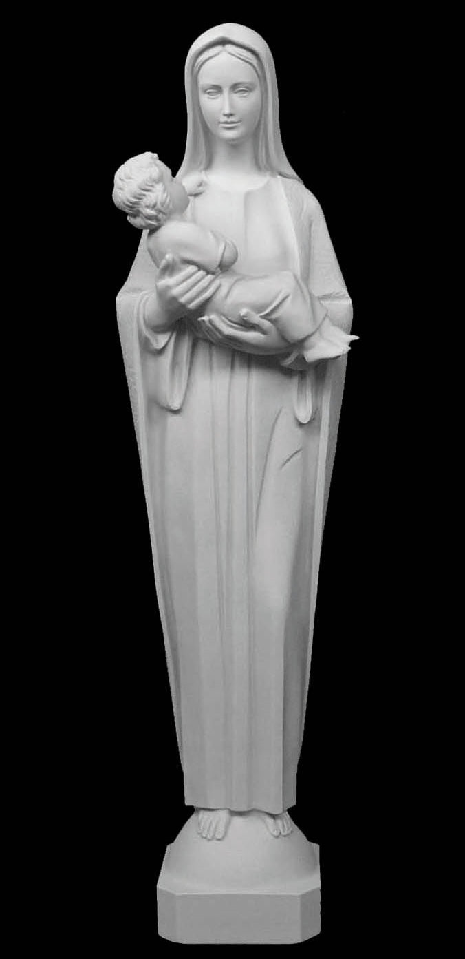 Madonna with Child Marble Statue - 45”H