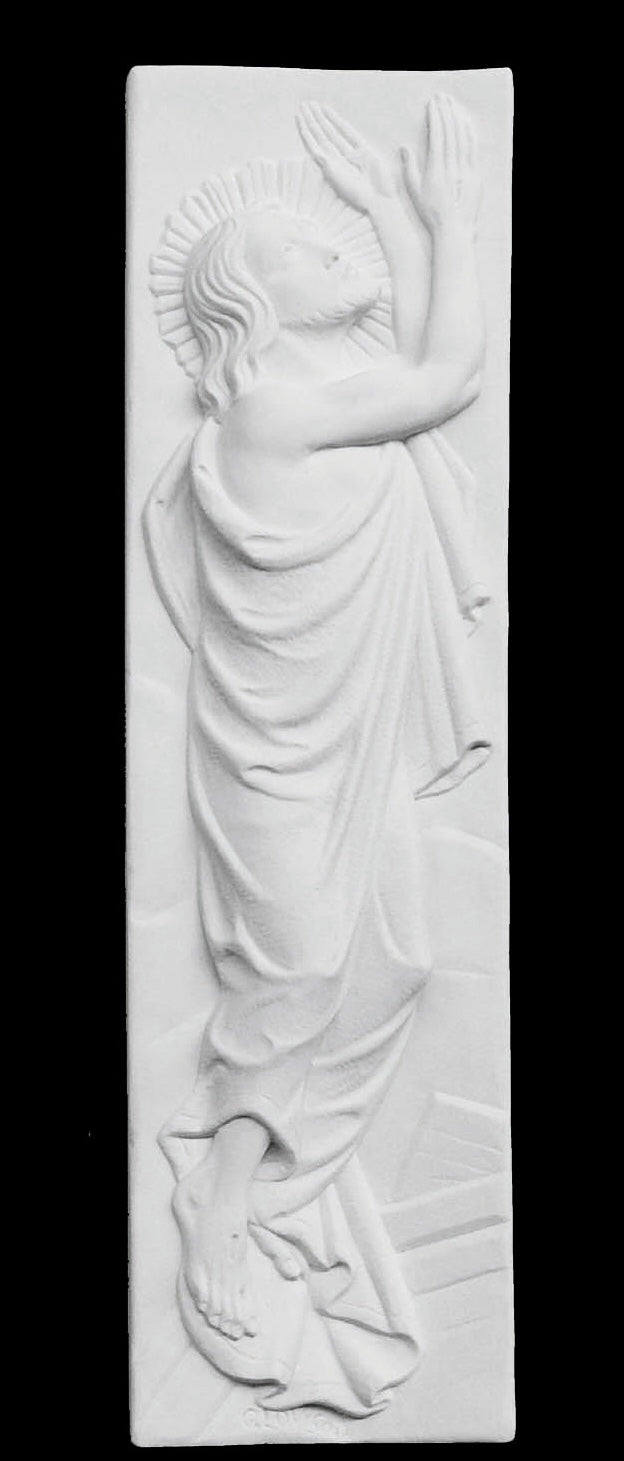 Risen Christ Marble Wall Sculpture - 22”H