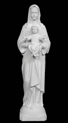 Our Lady with Baby Jesus Marble Statue - 43”H