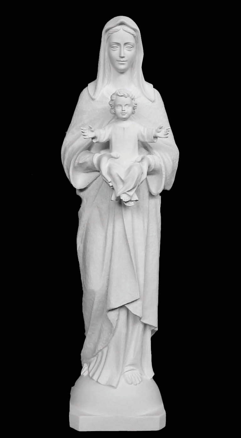 Our Lady with Baby Jesus Marble Statue - 43”H