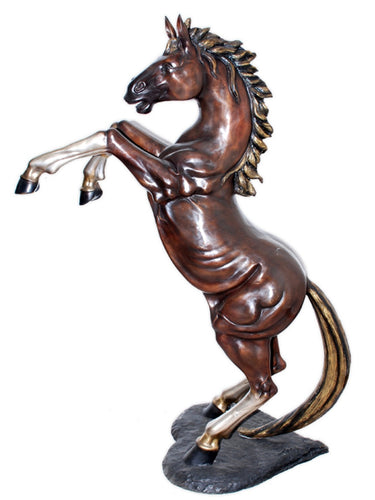 Bronze Rearing Horse Statue - 58”H
