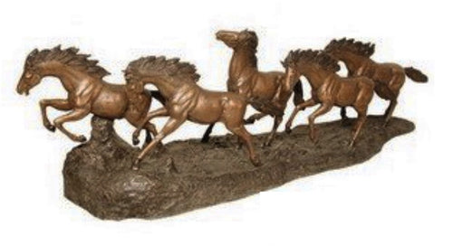 Running Horses Bronze Sculpture - 67”L
