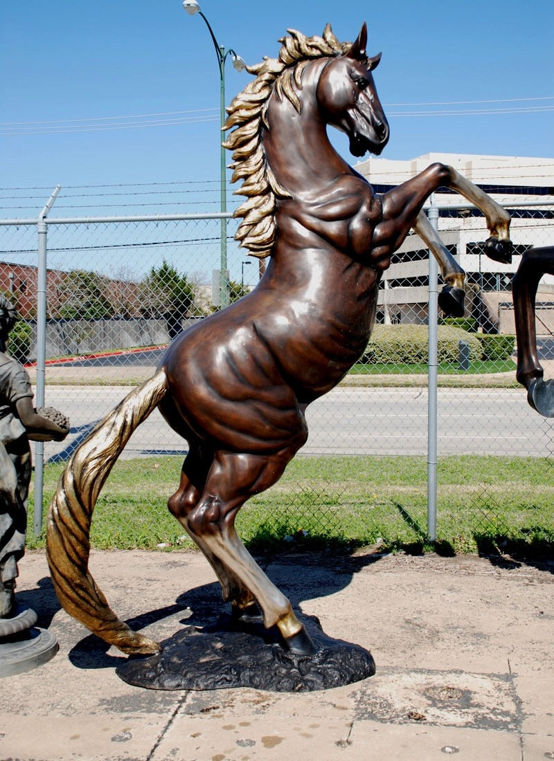 Monumental Bronze Rearing Horse Statue I - 125”H