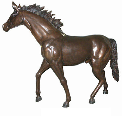 Bronze Life Size Walking Horse Sculpture