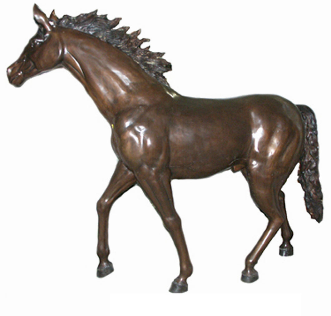 Bronze Life Size Walking Horse Sculpture