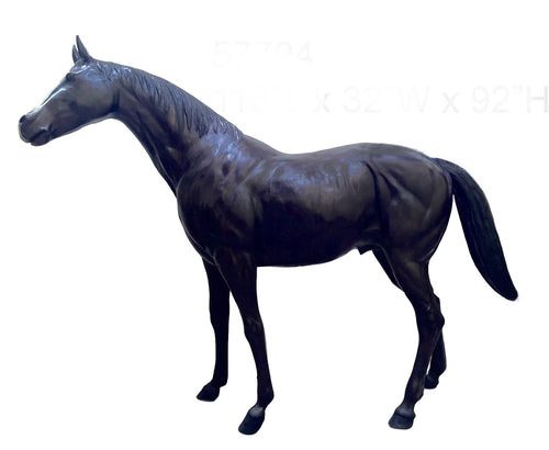 Life Size Bronze Horse Sculpture - 92”H