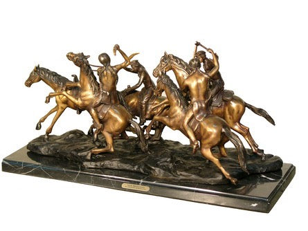 Bronze The Old Dragoons of 1850 by Remington Sculpture - 14”H