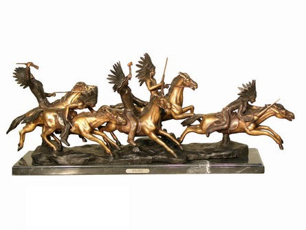 Large Bronze War Party by Carl Kauba - 16”H