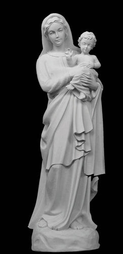 Virgin Mary and Child Marble Statue - 33”H