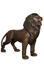 Load image into Gallery viewer, Life Size Standing Bronze Roaring Lion Sculptures Pair