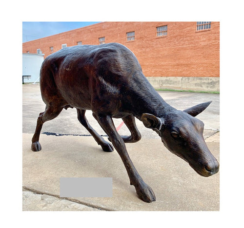 Life Size Bronze Female Deer Doe Sculpture - Reclining