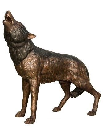 The Call of the Wolf Bronze Howling Wolf Statue
