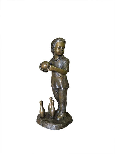 Bronze Bowling Boy Statue