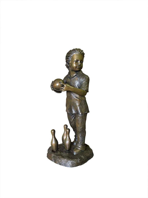 Bronze Bowling Boy Statue