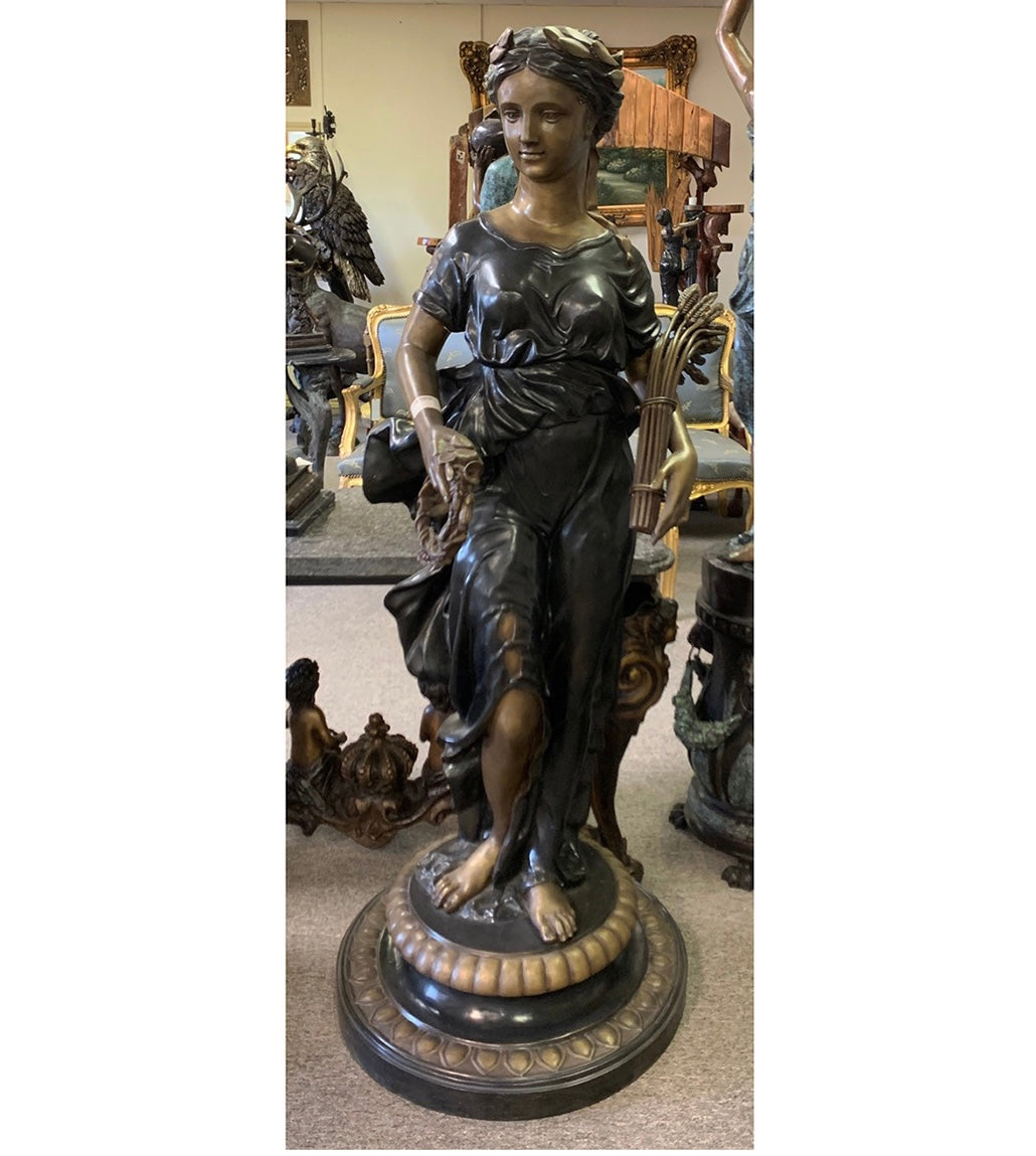 Life Size Roman Goddess Ceres of Agriculture Bronze Statue
