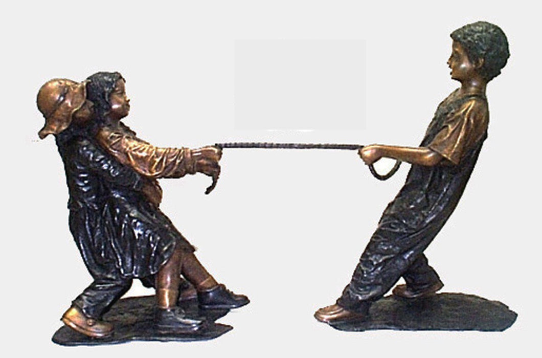 Bronze Tug of War Children Sculpture