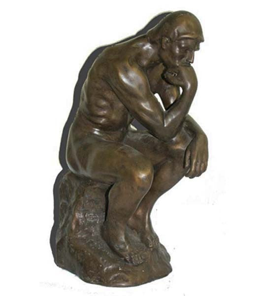 The Thinker Bronze Statue by Rodin - 14”H