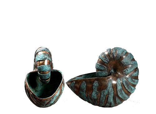 Large Bronze Nautilus Shell Sculpture and Planter
