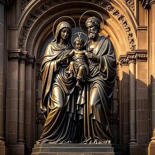 Life Size Holy Family Bronze Church Statue Style 1 - 72”H